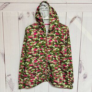 Ariat AriatTEK Camo Full Zip Hoodie Jacket Large Green Pink EUC